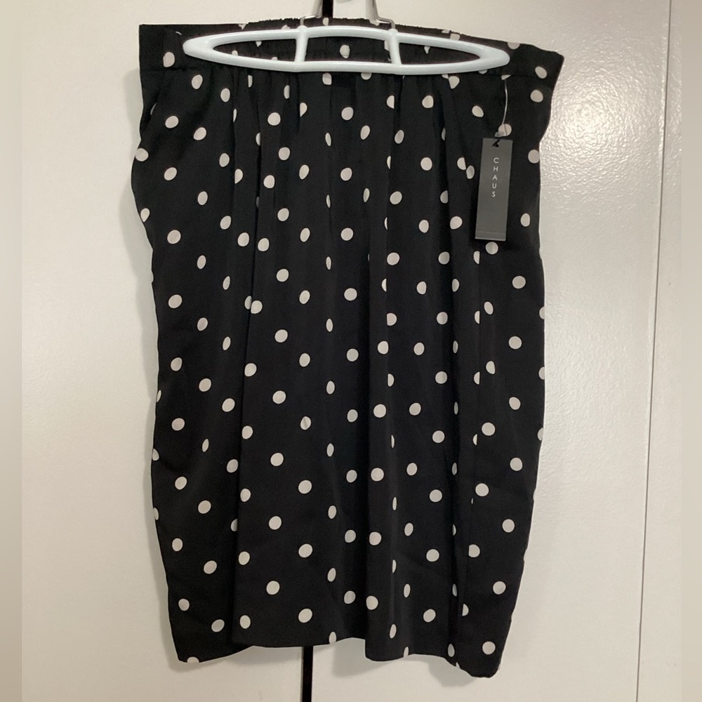 Chaus Black and White Polka Dot Skirt